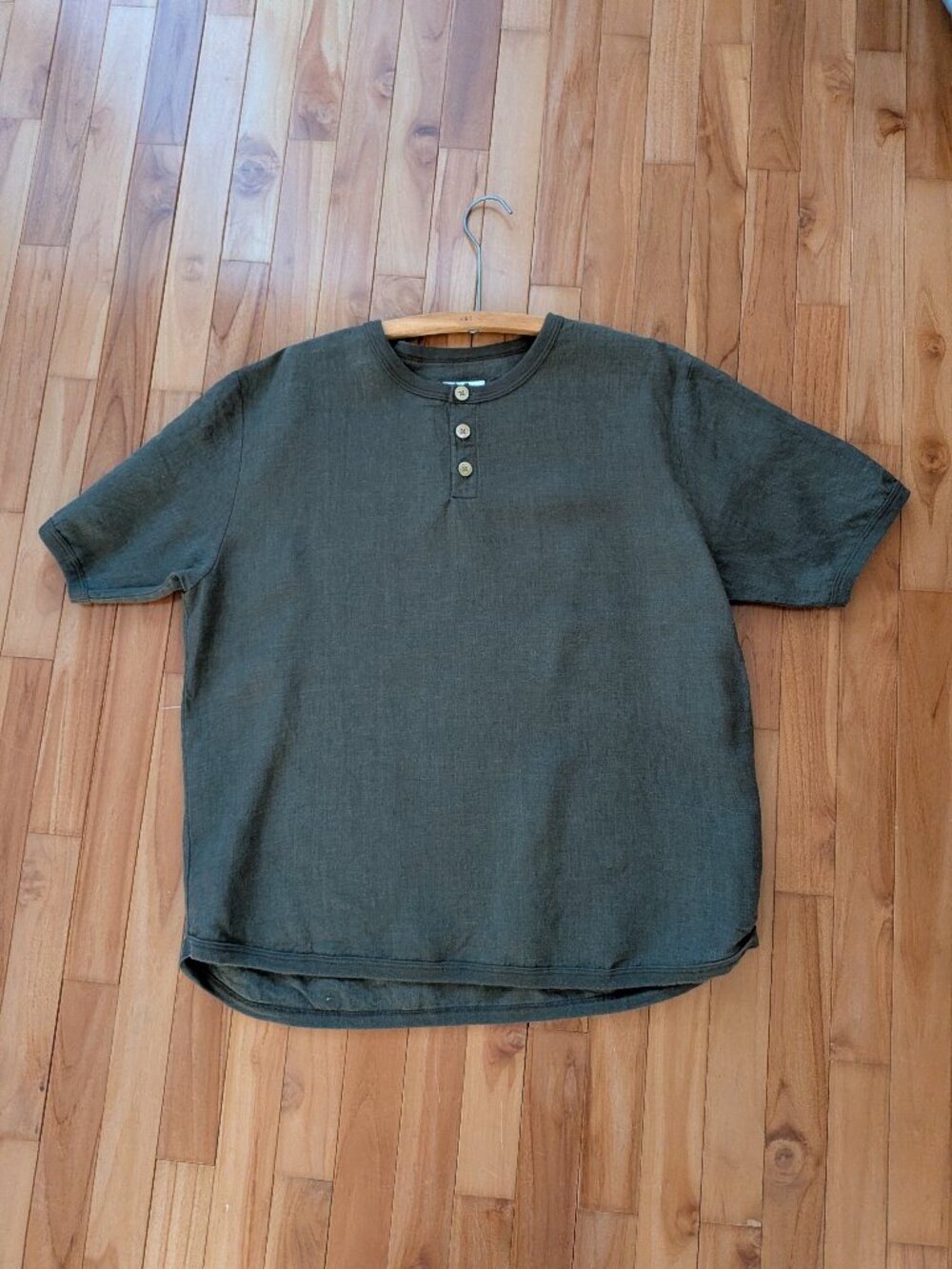 Re Tokyo Made in Japan Linen Henley T-shirt